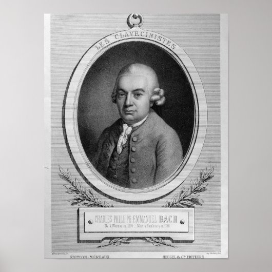 Portret van Karl Philipp Emmanuel Bach Poster (Voorkant)