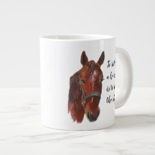 Portret van kastanjepaarden grote koffiekop