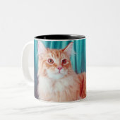 Portret van kat tweekleurige koffiemok (Voorkant links)