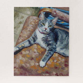 Portret van katpuzzel legpuzzel