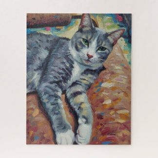 Portret van katpuzzel legpuzzel