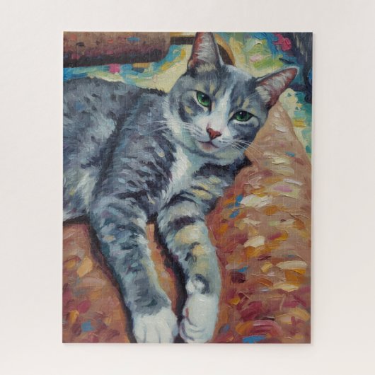 Portret van katpuzzel legpuzzel (Verticaal)