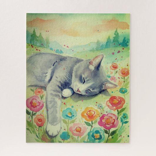 Portret van katpuzzel legpuzzel (Verticaal)