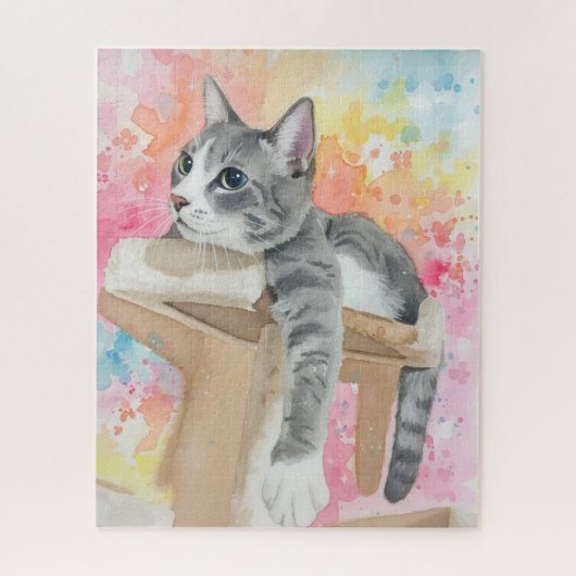 Portret van katpuzzel legpuzzel (Verticaal)