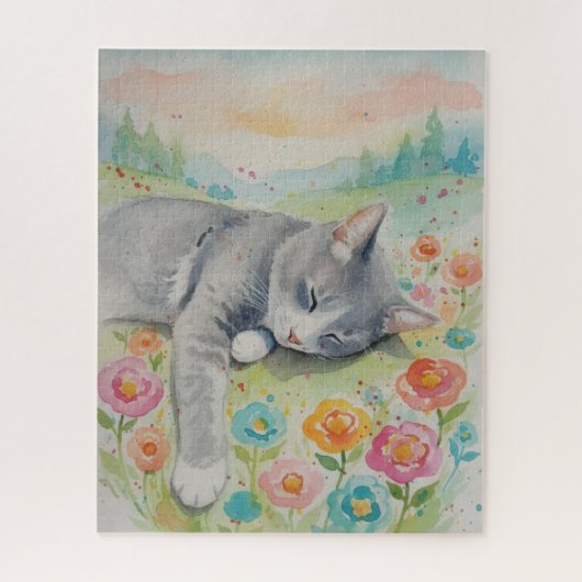 Portret van katpuzzel legpuzzel (Verticaal)