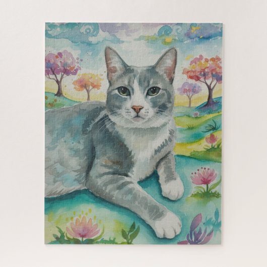 Portret van katpuzzel legpuzzel (Verticaal)