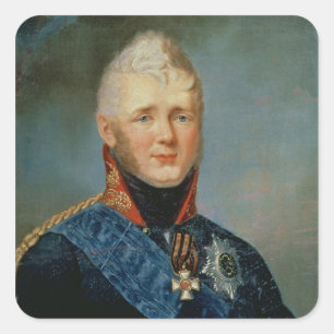 Portret van keizer Alexander I Vierkante Sticker