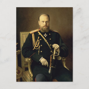 Portret van keizer Alexander III 1886 Briefkaart