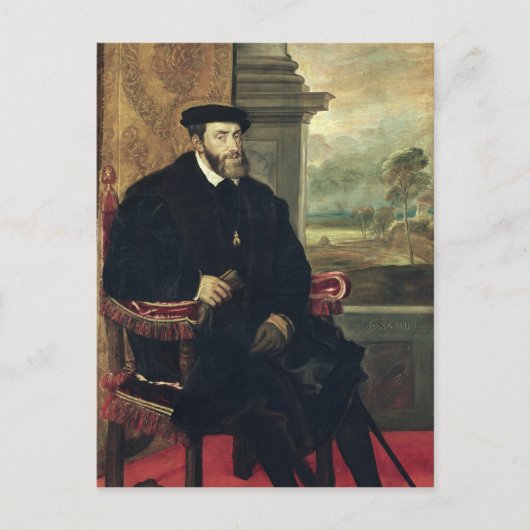 Portret van keizer Charles V 1548 Briefkaart (Voorkant)