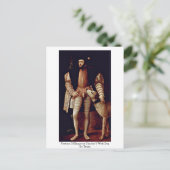 Portret van keizer Charles V met hond van tiaan Briefkaart (Staand voorkant)