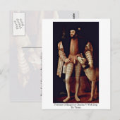 Portret van keizer Charles V met hond van tiaan Briefkaart (Voorkant / Achterkant)