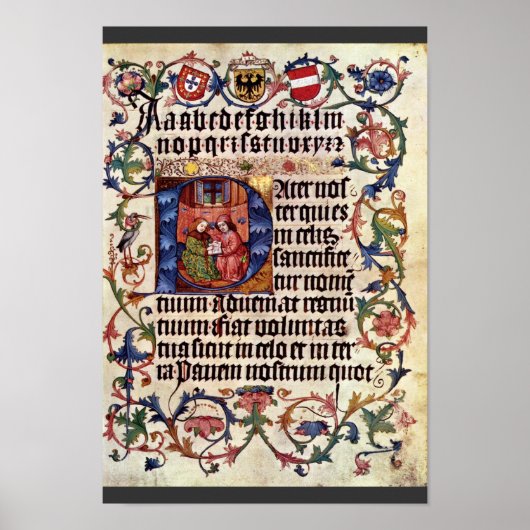 Portret van keizer Maximilian I en zijn leraar B Poster (Voorkant)