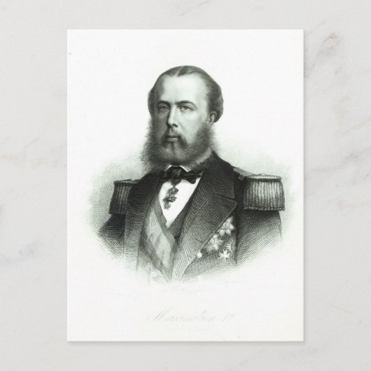 Portret van keizer Maximilian van Mexico, 1864 Briefkaart (Voorkant)