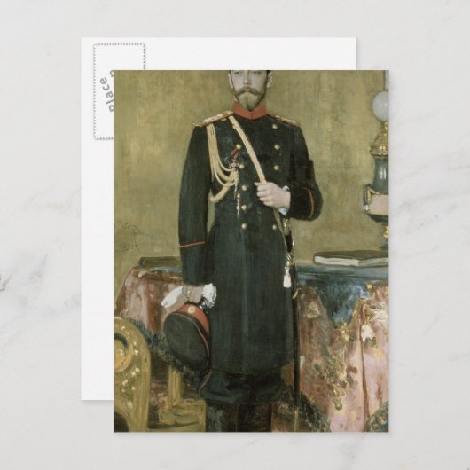 Portret van keizer Nicholas II 1895 Briefkaart (Voorkant / Achterkant)