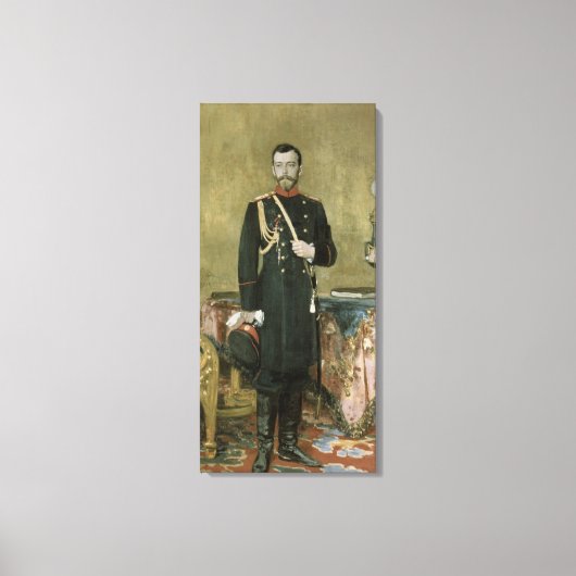 Portret van keizer Nicholas II 1895 Canvas Afdruk (Voorkant)