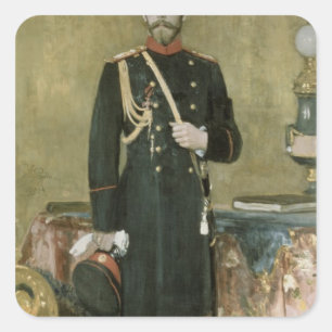 Portret van keizer Nicholas II 1895 Vierkante Sticker