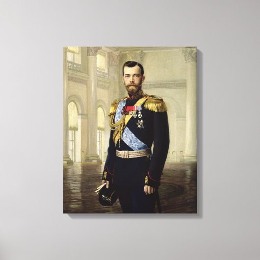 Portret van keizer Nicholas II, 1900 Canvas Afdruk (Voorkant)
