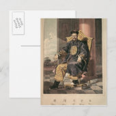 Portret van Keizer van de Long Tchien, 1793 Briefkaart (Voorkant / Achterkant)