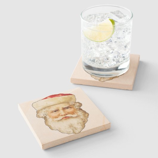  portret van Kerstmis met kerstmis Stenen Onderzetter (Zijkant)