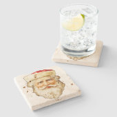  portret van Kerstmis met kerstmis Stenen Onderzetter (Zijkant)