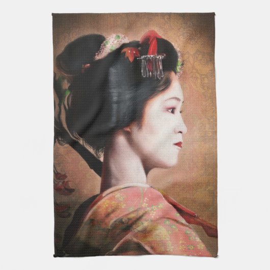 Portret van keukenhanddoek van Geisha, oosterse ja (Verticaal)