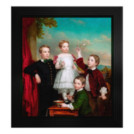 Portret van kinderen door George Augustus Baker Foto Afdruk
