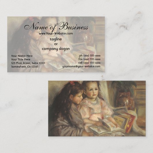 Portret van kinderen van Caillebotte, Pierre Renoi Visitekaartje (Voorkant / Achterkant)