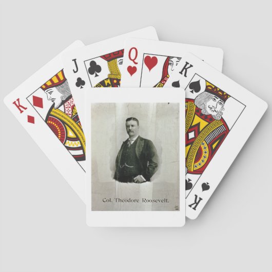 Portret van kolonel Theodore Roosevelt (litho) Pokerkaarten (Achterkant)