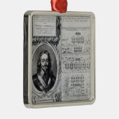 Portret van koning Charles I met diagrammen Metalen Ornament (Rechts)