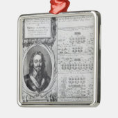 Portret van koning Charles I met diagrammen Metalen Ornament (Links)