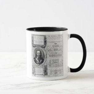 Portret van koning Charles I met diagrammen Mok