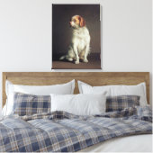 Portret van koning Charles Spaniel Canvas Afdruk (Insitu (Slaapkamer))