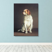 Portret van koning Charles Spaniel Canvas Afdruk (Insitu (Houten vloer))