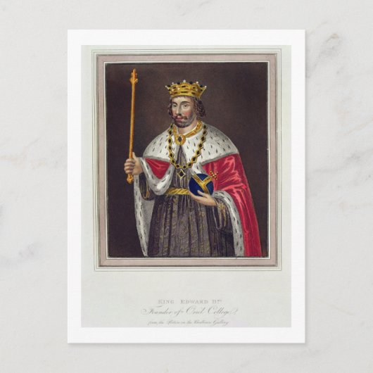 Portret van koning Edward II (1284-1327) oprichter Briefkaart (Voorkant)