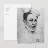 Portret van koning Karel IX van Frankrijk, 1561 Briefkaart (Voorkant / Achterkant)