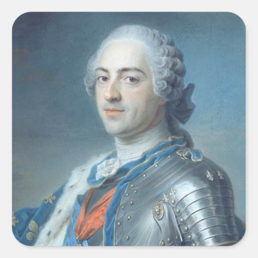 Portret van koning Louis XV 1748 Vierkante Sticker (Voorkant)