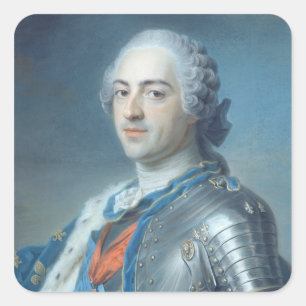 Portret van koning Louis XV 1748 Vierkante Sticker