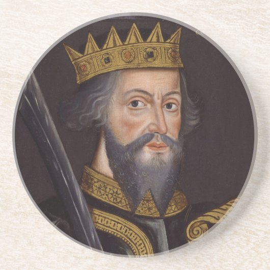 Portret van koning William I The Conqueror Zandsteen Onderzetter (Voorkant)