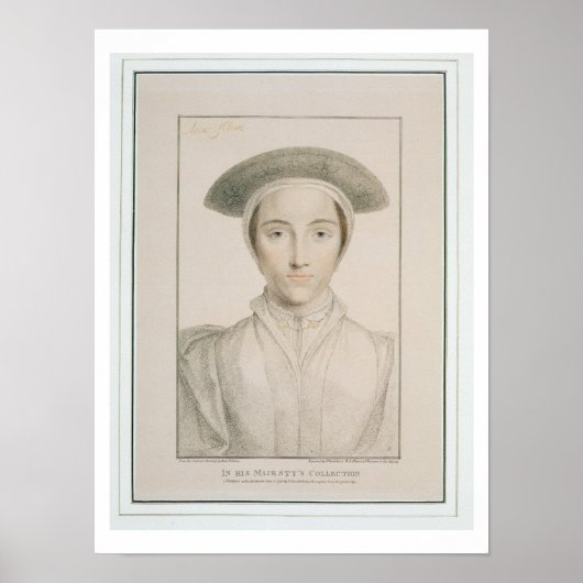 Portret van Koningin Anne van Cleves (1515-57) Poster (Voorkant)