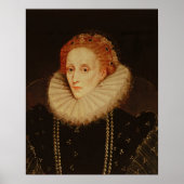 Portret van koningin Elizabeth I Poster (Voorkant)