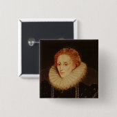 Portret van koningin Elizabeth I Vierkante Button 5,1 Cm (Voorkant /achterkant)