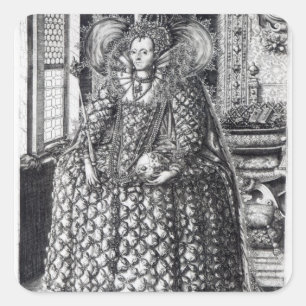 Portret van koningin Elizabeth I Vierkante Sticker