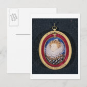 Portret van koningin Elizabeth I (w/c op vellum) Briefkaart (Voorkant / Achterkant)