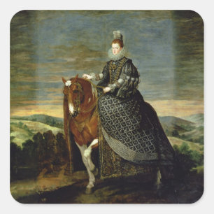 Portret van koningin Margaret van Oostenrijk 1629- Vierkante Sticker
