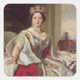 Portret van Koningin Victoria (1819-1901) 1859 (ol Vierkante Sticker