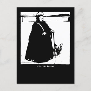 Portret van koningin Victoria en Yorkie Dog Briefkaart