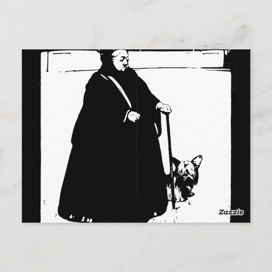 Portret van koningin Victoria en Yorkie Dog Briefkaart (Achterkant)