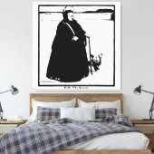 Portret van koningin Victoria en Yorkie Dog Canvas Afdruk (Insitu (Slaapkamer))