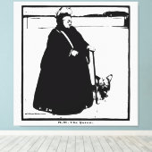 Portret van koningin Victoria en Yorkie Dog Canvas Afdruk (Insitu (Houten vloer))