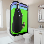 Portret van koningin Victoria en Yorkie Dog Douchegordijn (In situ)